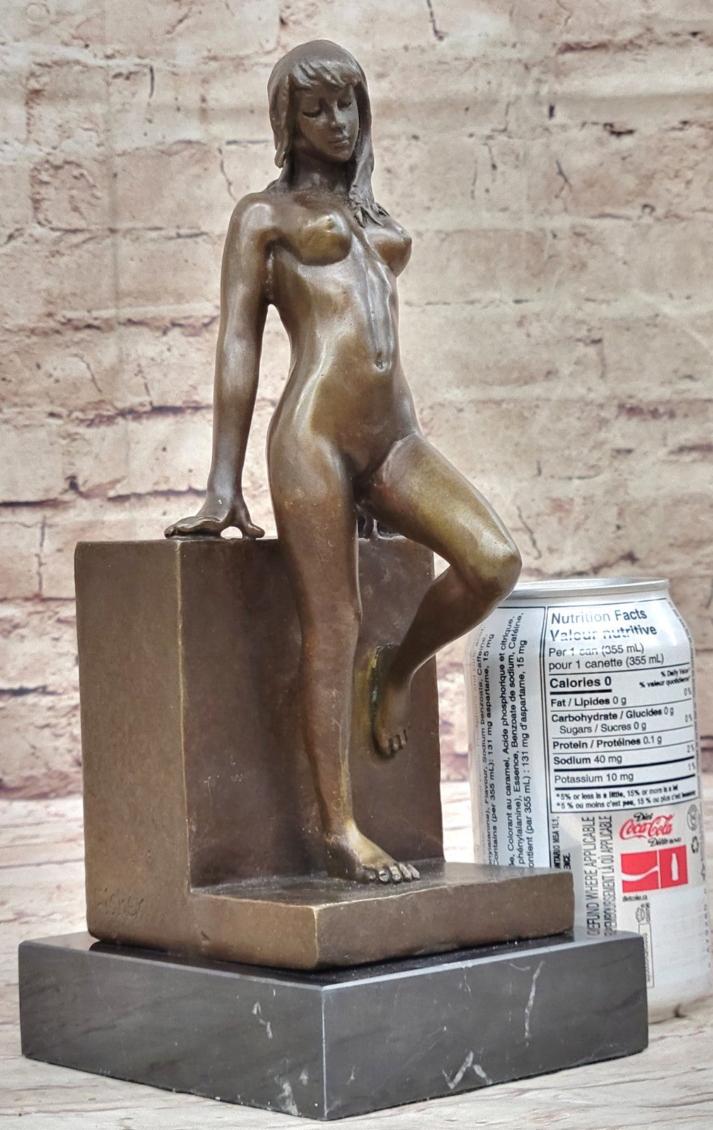 Handcrafted bronze sculpture SALE Hot Deco Art Erotic Girl Nude Original Signed
