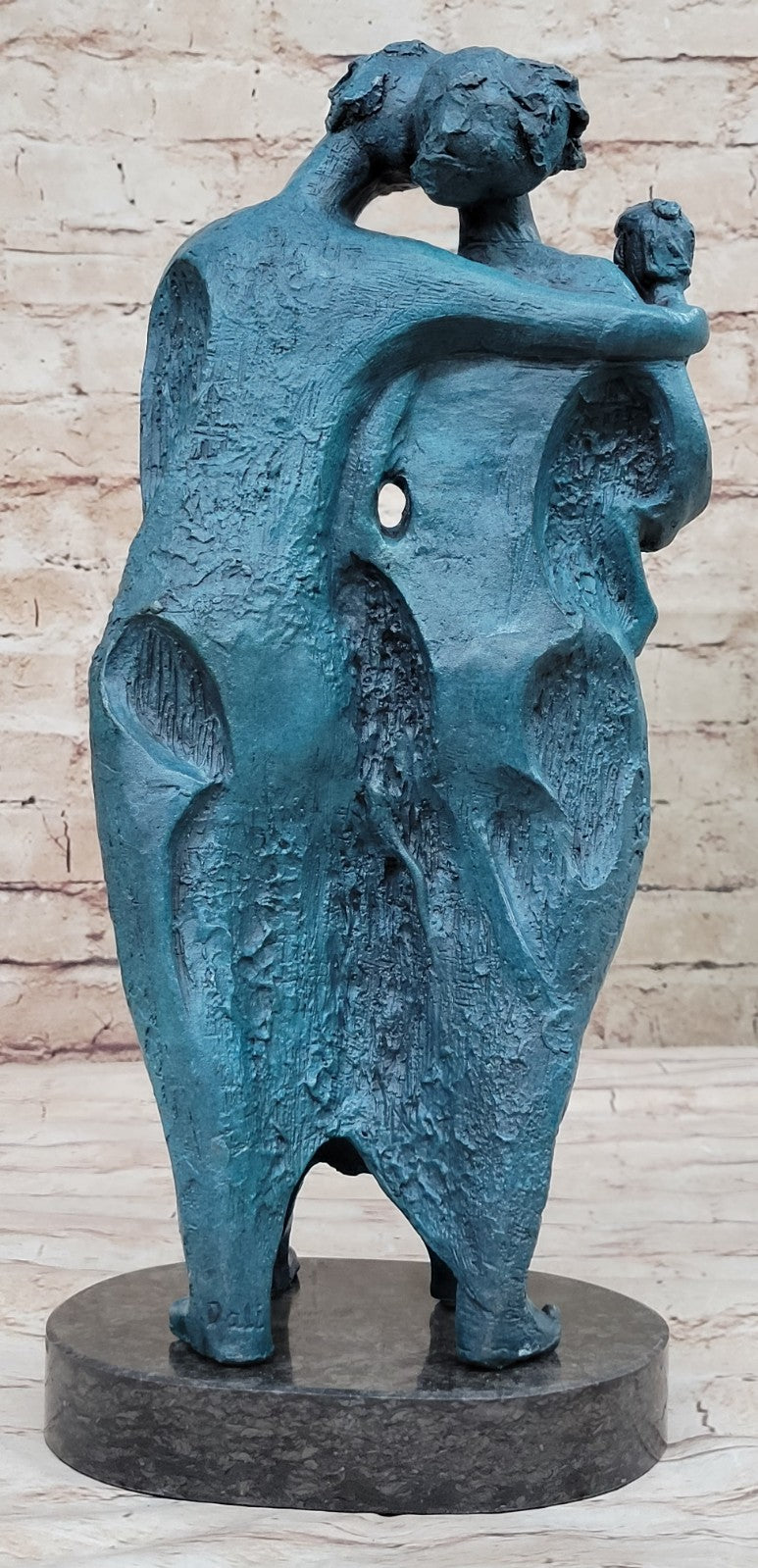 Handcrafted Dali Bronze Sculpture Man and Woman and Baby Home Decoration