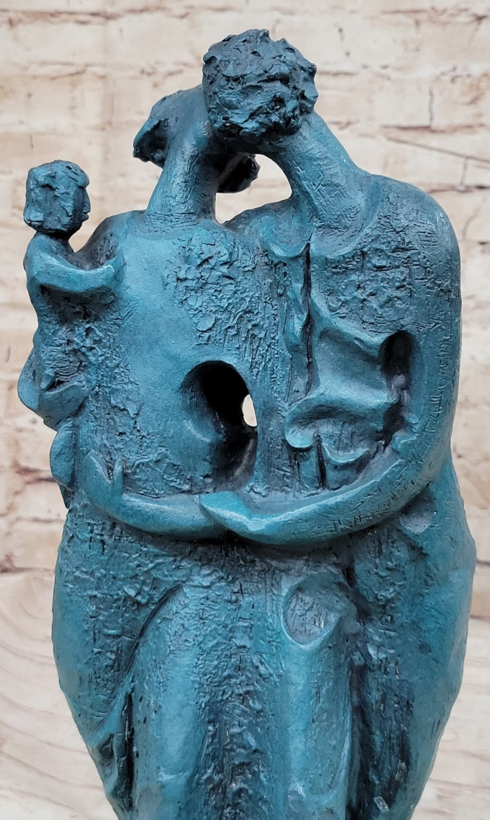 Handcrafted Dali Bronze Sculpture Man and Woman and Baby Home Decoration