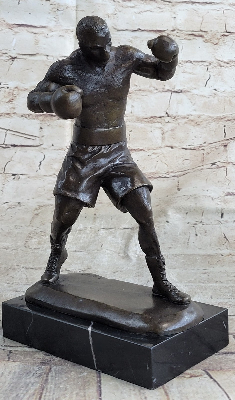Handcrafted bronze sculpture SALE Dec Base Marble Boxer Champ Boxing Tyson Mike