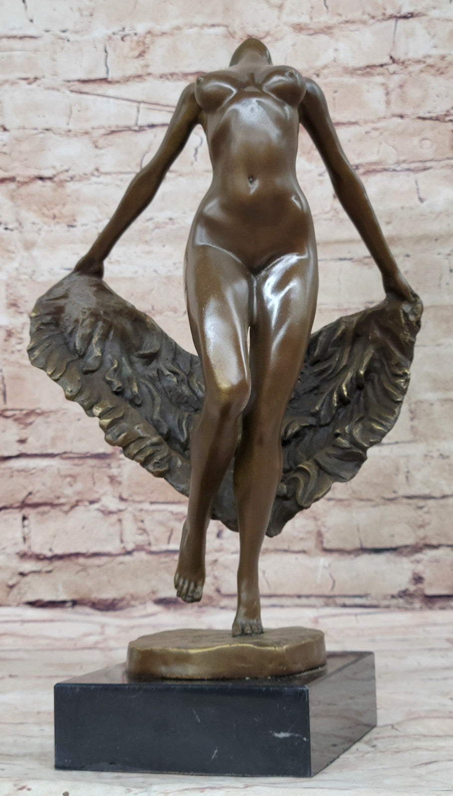 Special Patina Nude Dancer Signed Original Bronze Sculpture Classic Artwork GIFT
