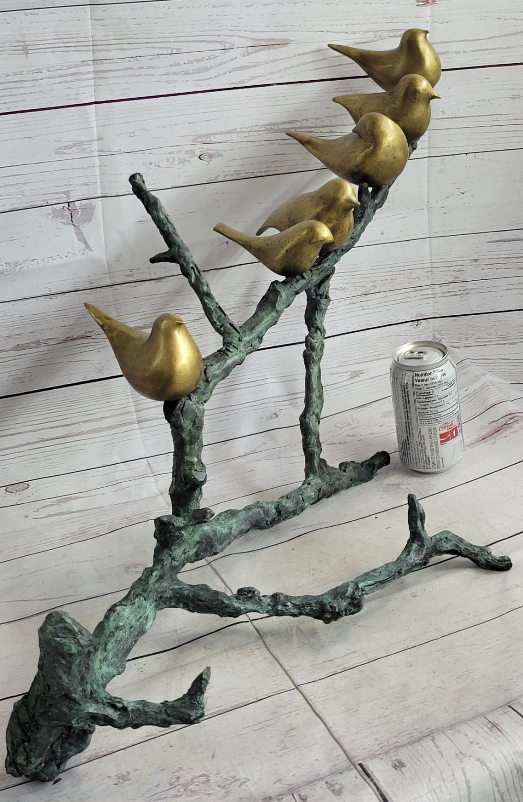 Ltd Signed and Numbered Bunch of Love Birds Multi Color Patina Bronze Statue