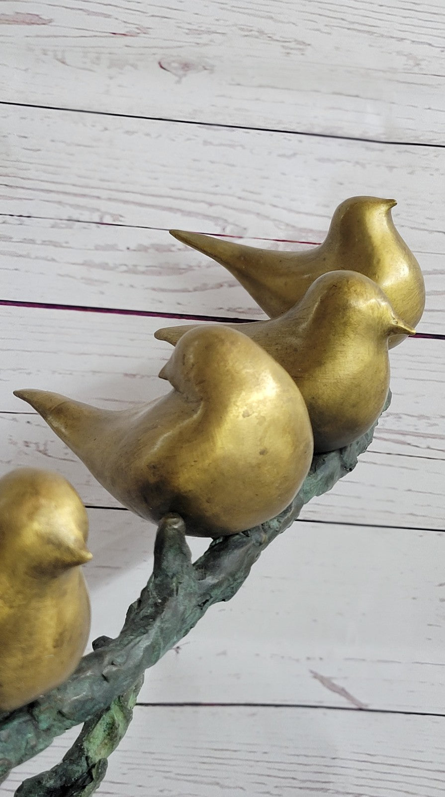 Ltd Signed and Numbered Bunch of Love Birds Multi Color Patina Bronze Statue