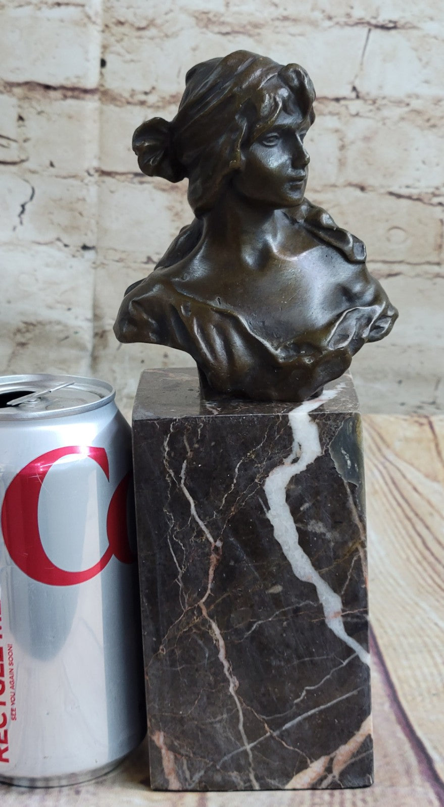 Handcrafted bronze sculpture SALE Book Bookend Bust Female Milo Original Signed