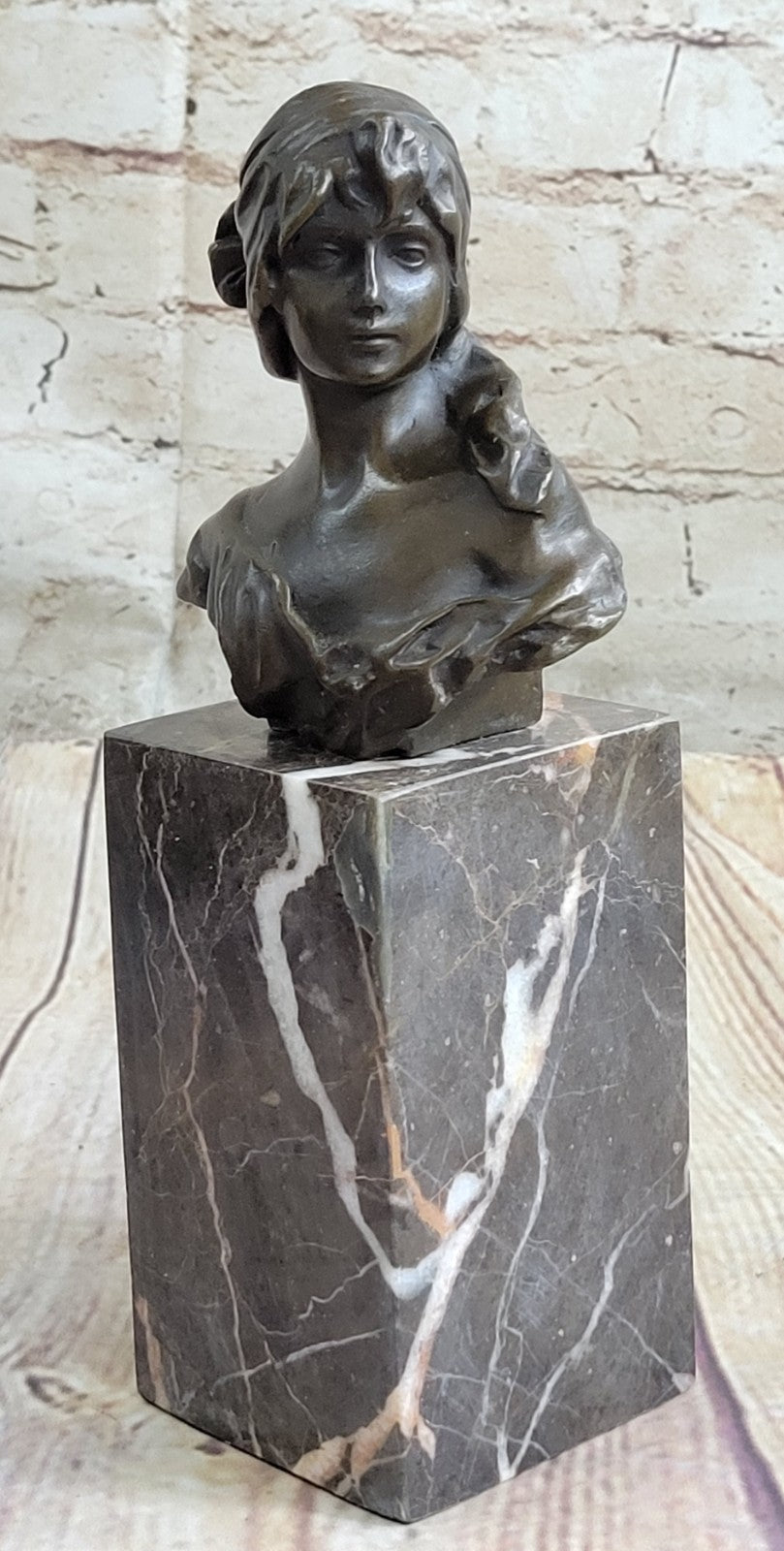 Handcrafted bronze sculpture SALE Book Bookend Bust Female Milo Original Signed