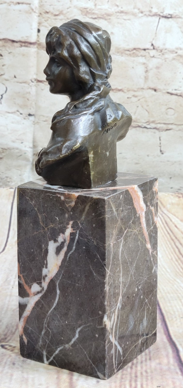 Handcrafted bronze sculpture SALE Book Bookend Bust Female Milo Original Signed