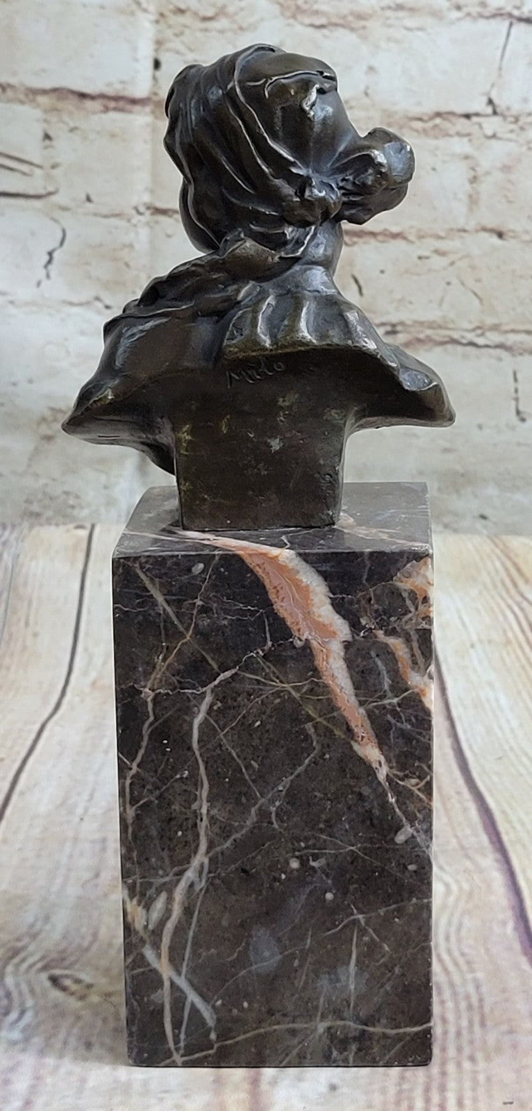 Handcrafted bronze sculpture SALE Book Bookend Bust Female Milo Original Signed