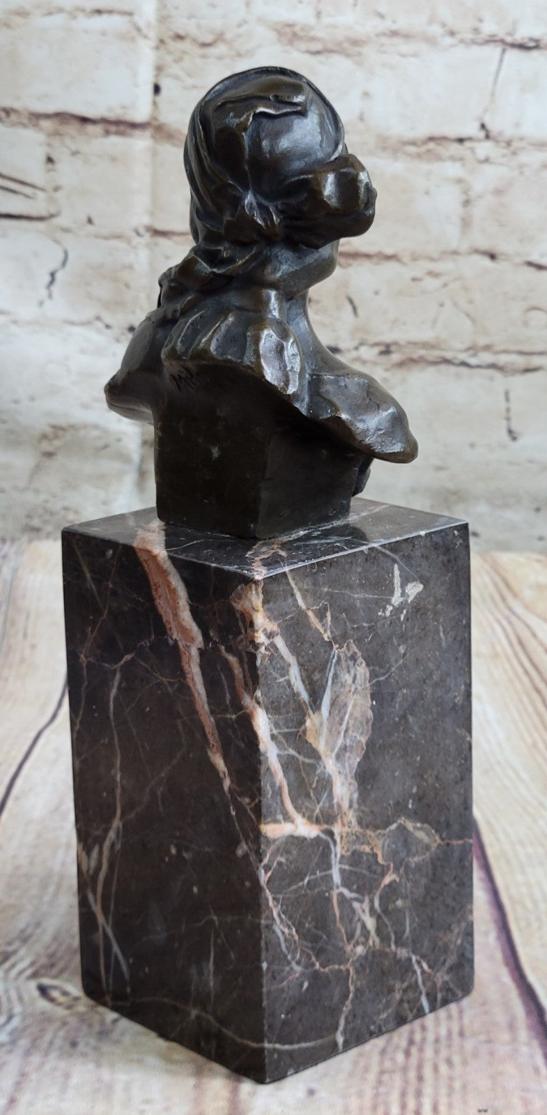 Handcrafted bronze sculpture SALE Book Bookend Bust Female Milo Original Signed