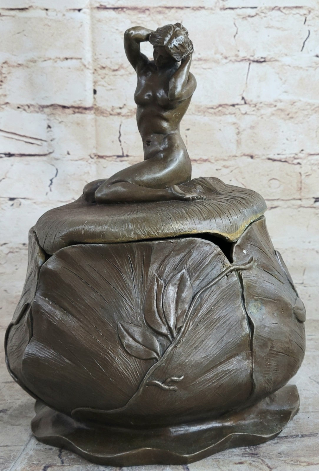 Home Decor Decoration Large Jewelry Box Nude Female Figurine bronze hot cast