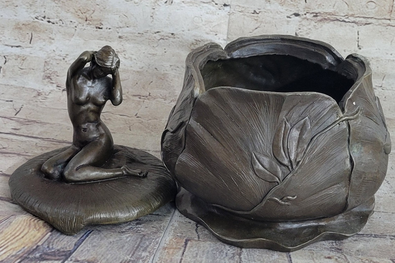 Home Decor Decoration Large Jewelry Box Nude Female Figurine bronze hot cast