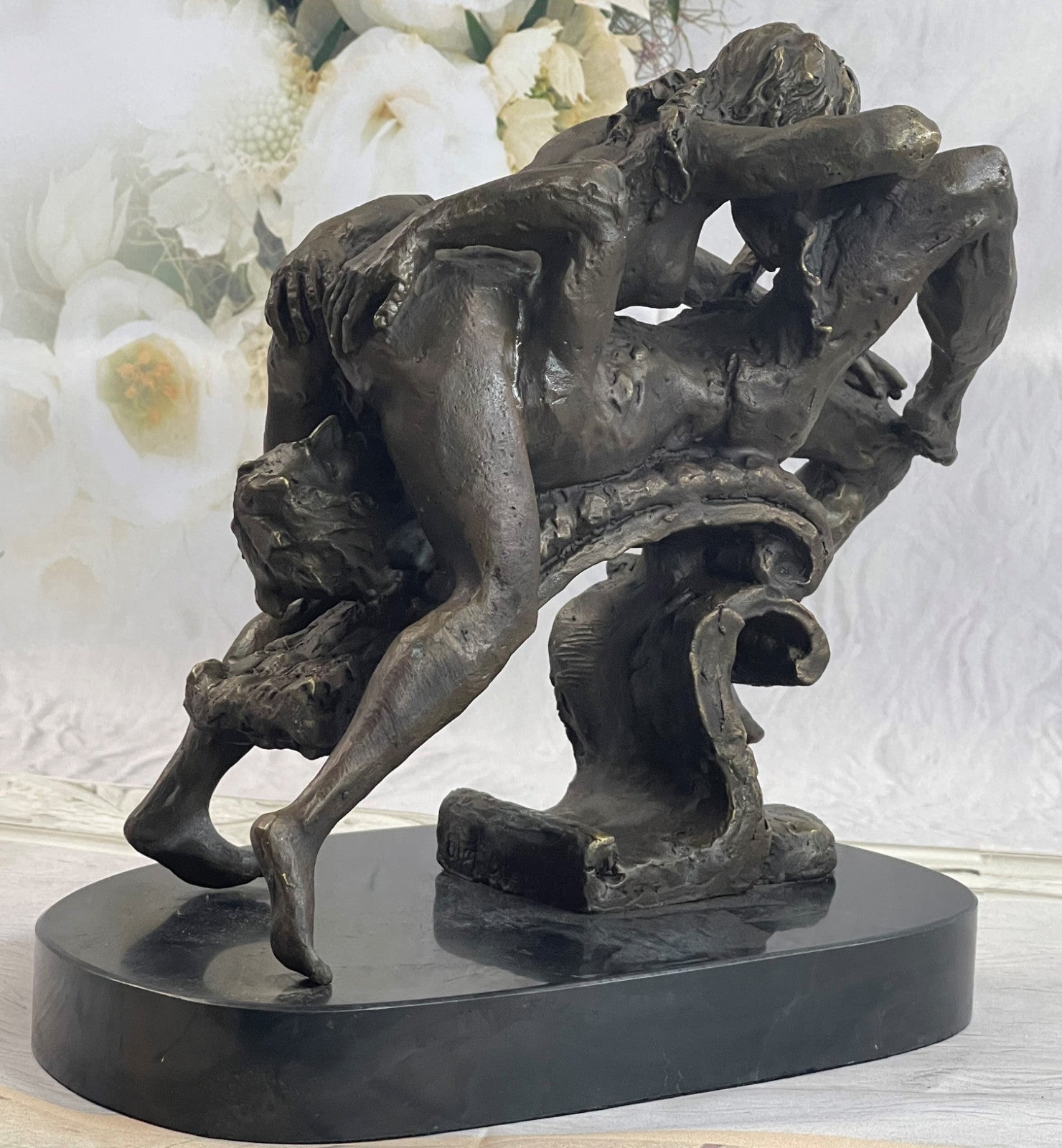Handcrafted bronze sculpture SALE Fe Laying Naked Nude Odegaard Original Signed