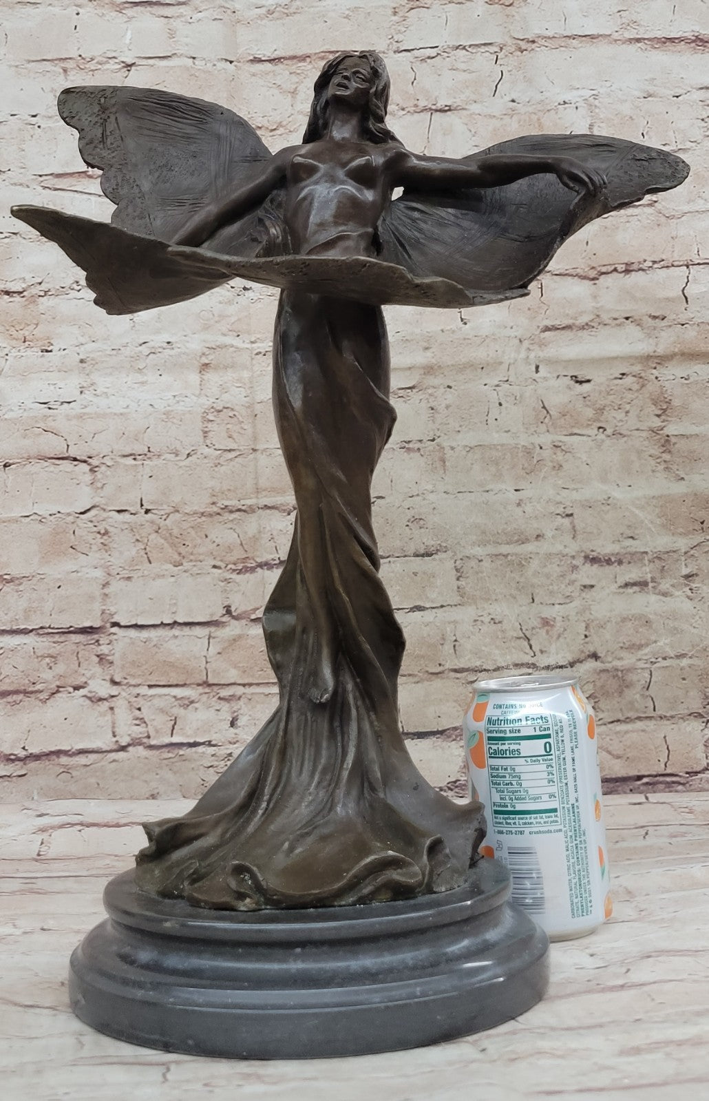 Handcrafted bronze sculpture SALE Art Sexy Erotic Angel Butterfly Nouveau Nude