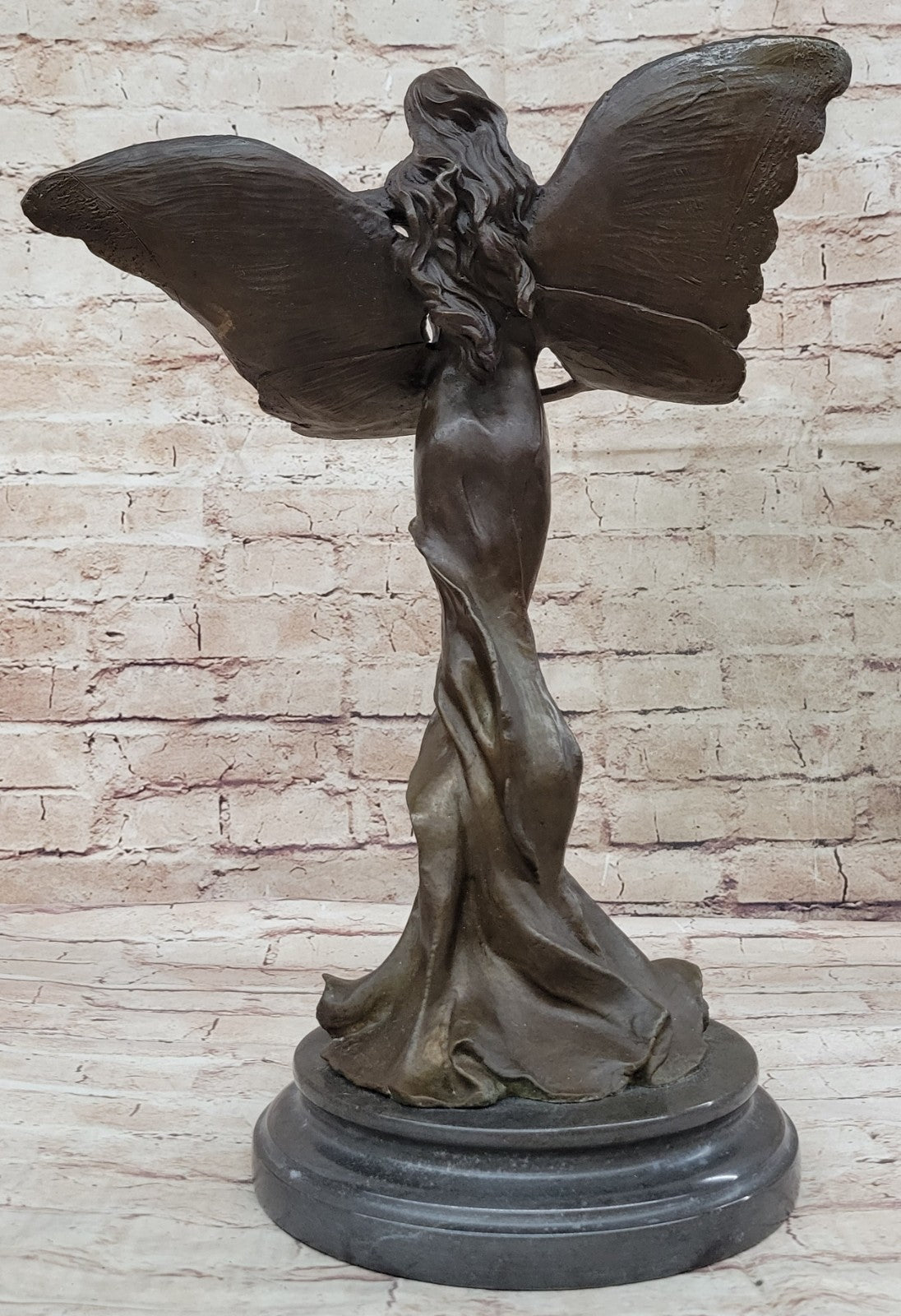Handcrafted bronze sculpture SALE Art Sexy Erotic Angel Butterfly Nouveau Nude