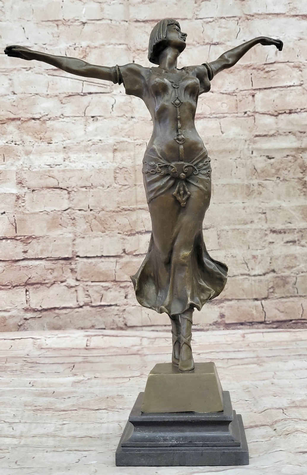 GIA CHIPARUS SOLID BRONZE SCULPTURE ABSTRACT ART DECO NOUVEAU FIGURINE DALI ART