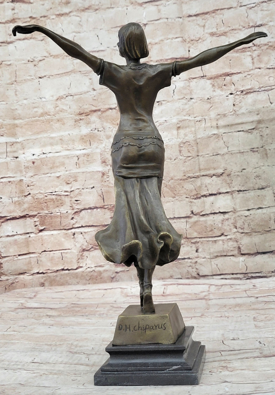 GIA CHIPARUS SOLID BRONZE SCULPTURE ABSTRACT ART DECO NOUVEAU FIGURINE DALI ART