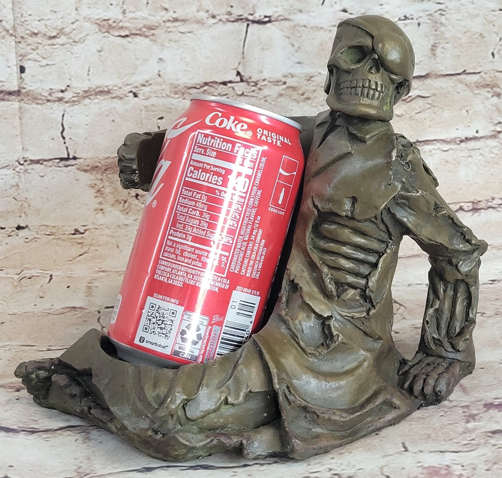 Skeleton Laying Wine Holder Bronze Statue Sculpture Figurine Home Deco Figure