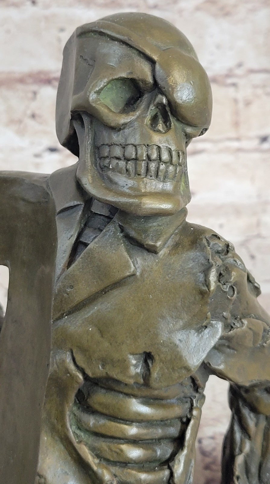 Skeleton Laying Wine Holder Bronze Statue Sculpture Figurine Home Deco Figure