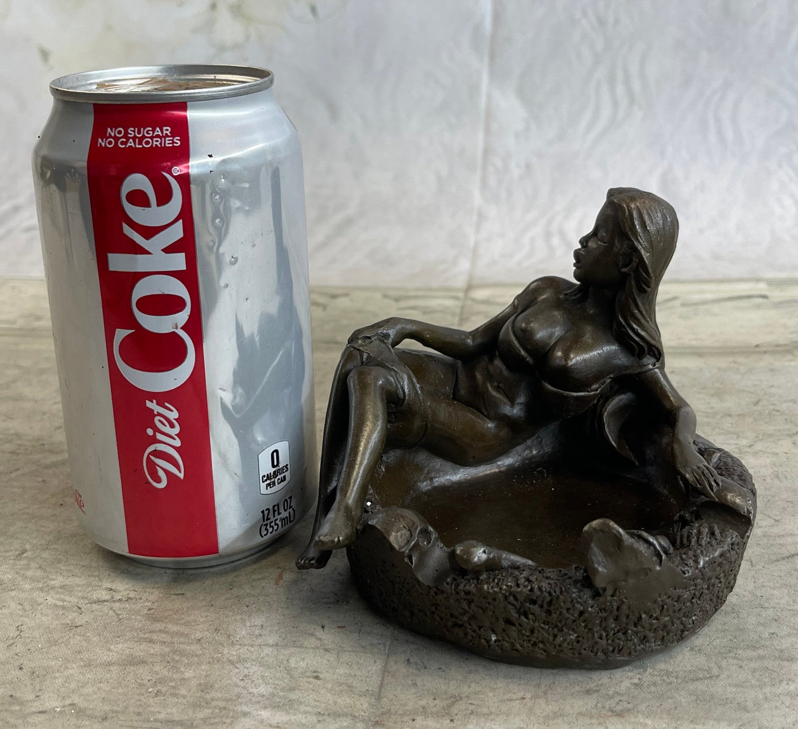 Ashtray Girl Nude Bronze Sculpture – Handcrafted Semi-Original Signed Art SALE