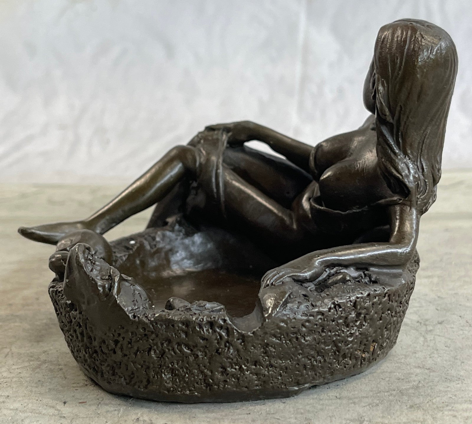 Ashtray Girl Nude Bronze Sculpture – Handcrafted Semi-Original Signed Art SALE