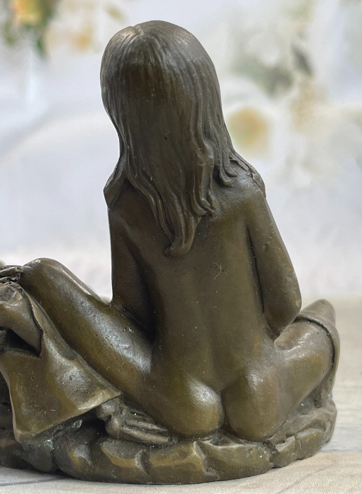 New Signed Original Artist Bar Office Home Deco Ashtray Skeleton Nude Bronze