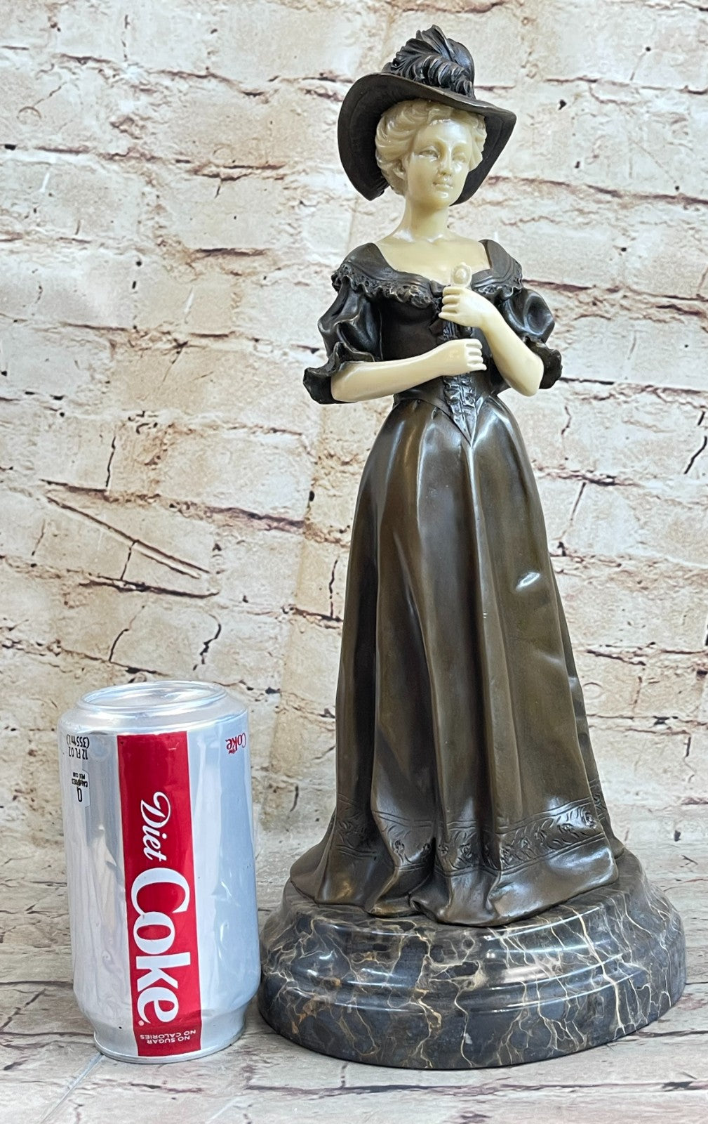 Hot Cast Vienna Female Victorian Style Bronze Sculpture Signed Carrier Figure