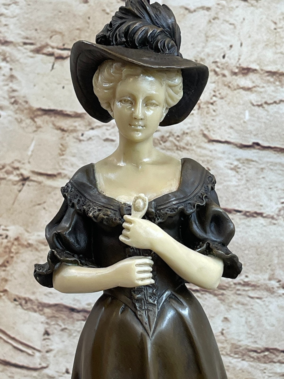 Hot Cast Vienna Female Victorian Style Bronze Sculpture Signed Carrier Figure