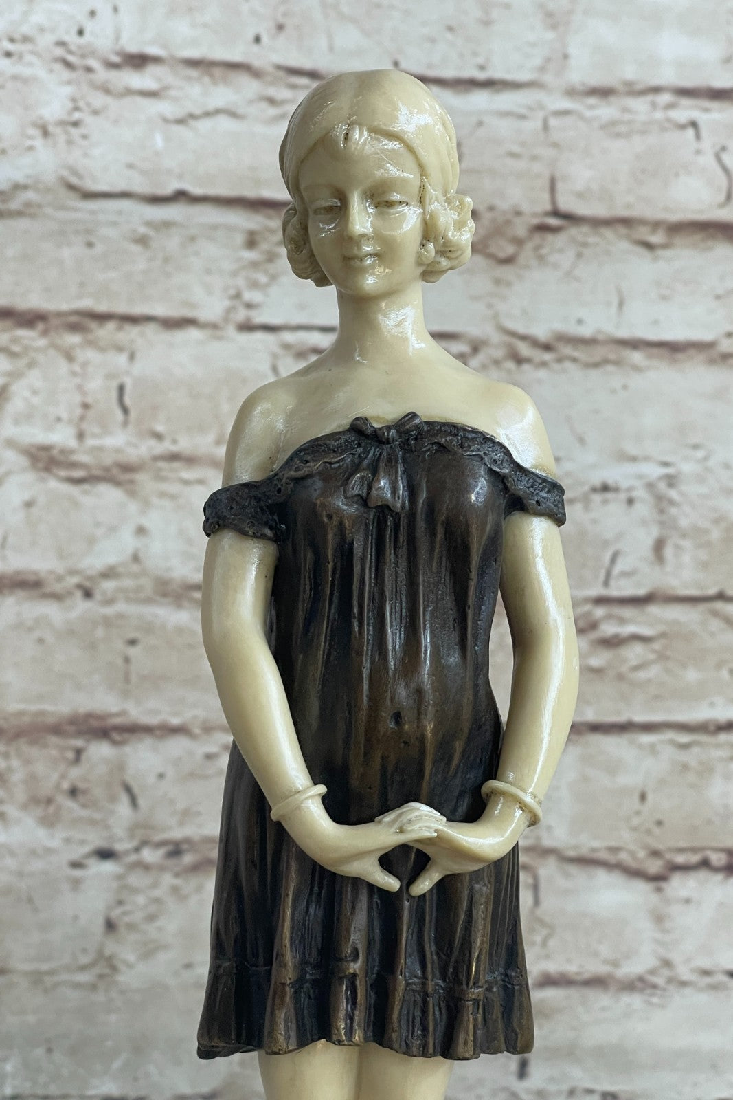 Victorian Girl" Pure American Bronze Statue Sculpture Inspired Gift Artwork