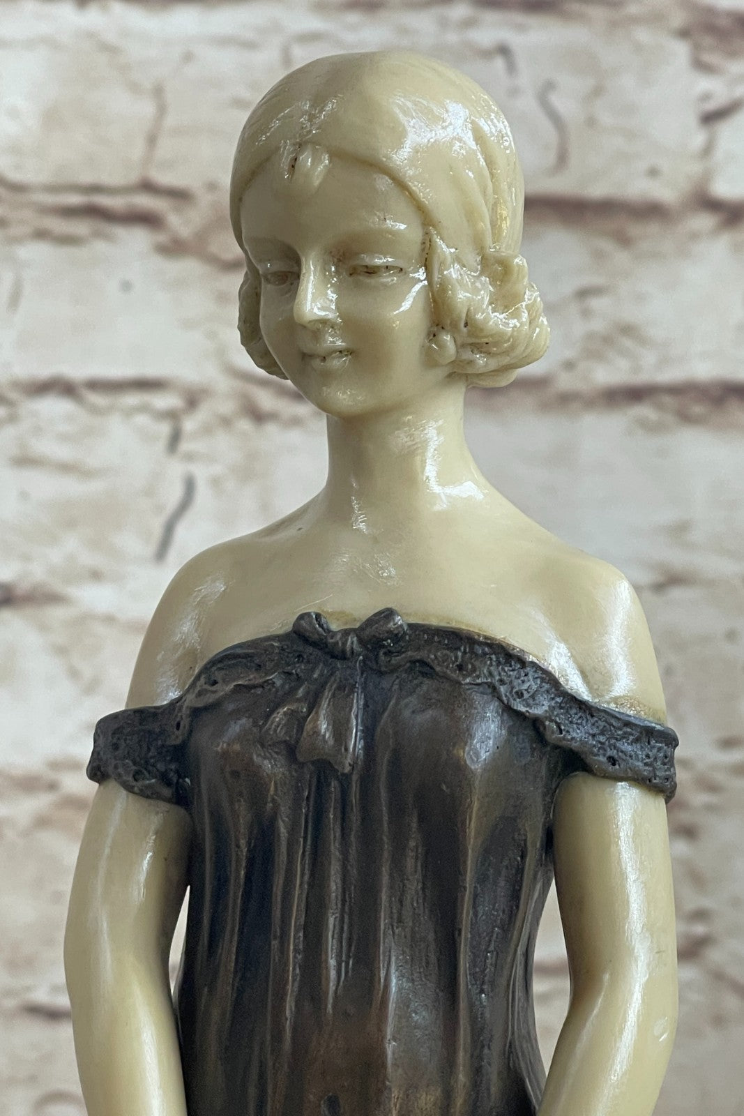 Victorian Girl" Pure American Bronze Statue Sculpture Inspired Gift Artwork