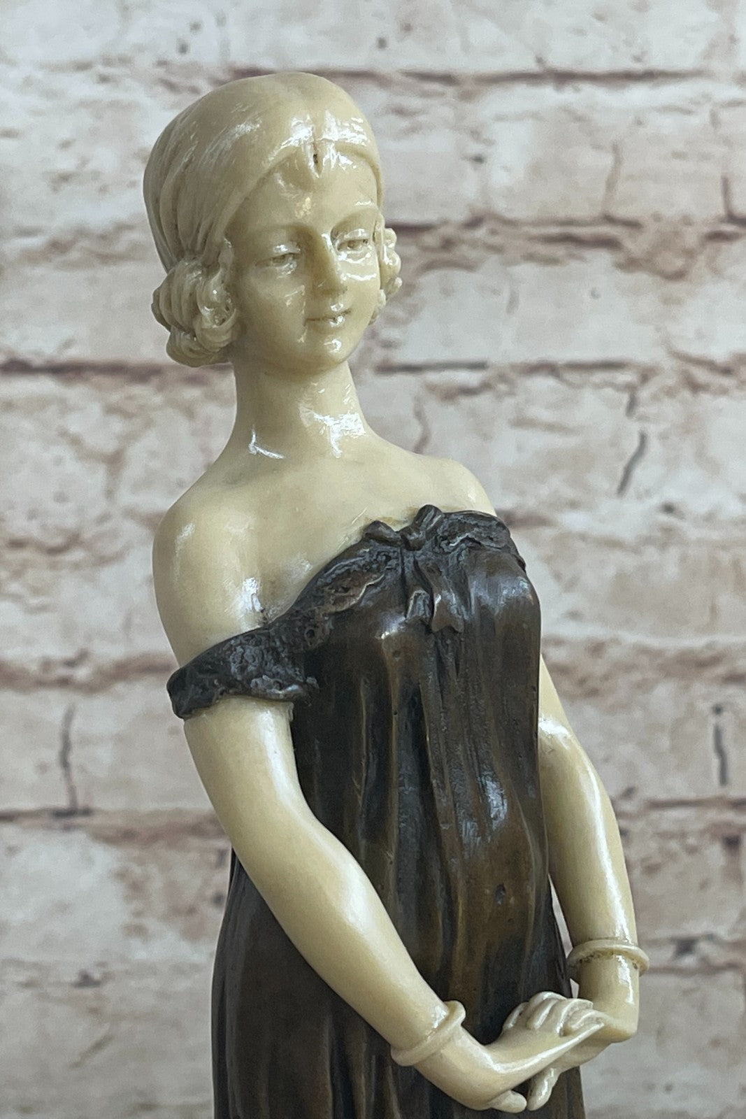 Victorian Girl" Pure American Bronze Statue Sculpture Inspired Gift Artwork
