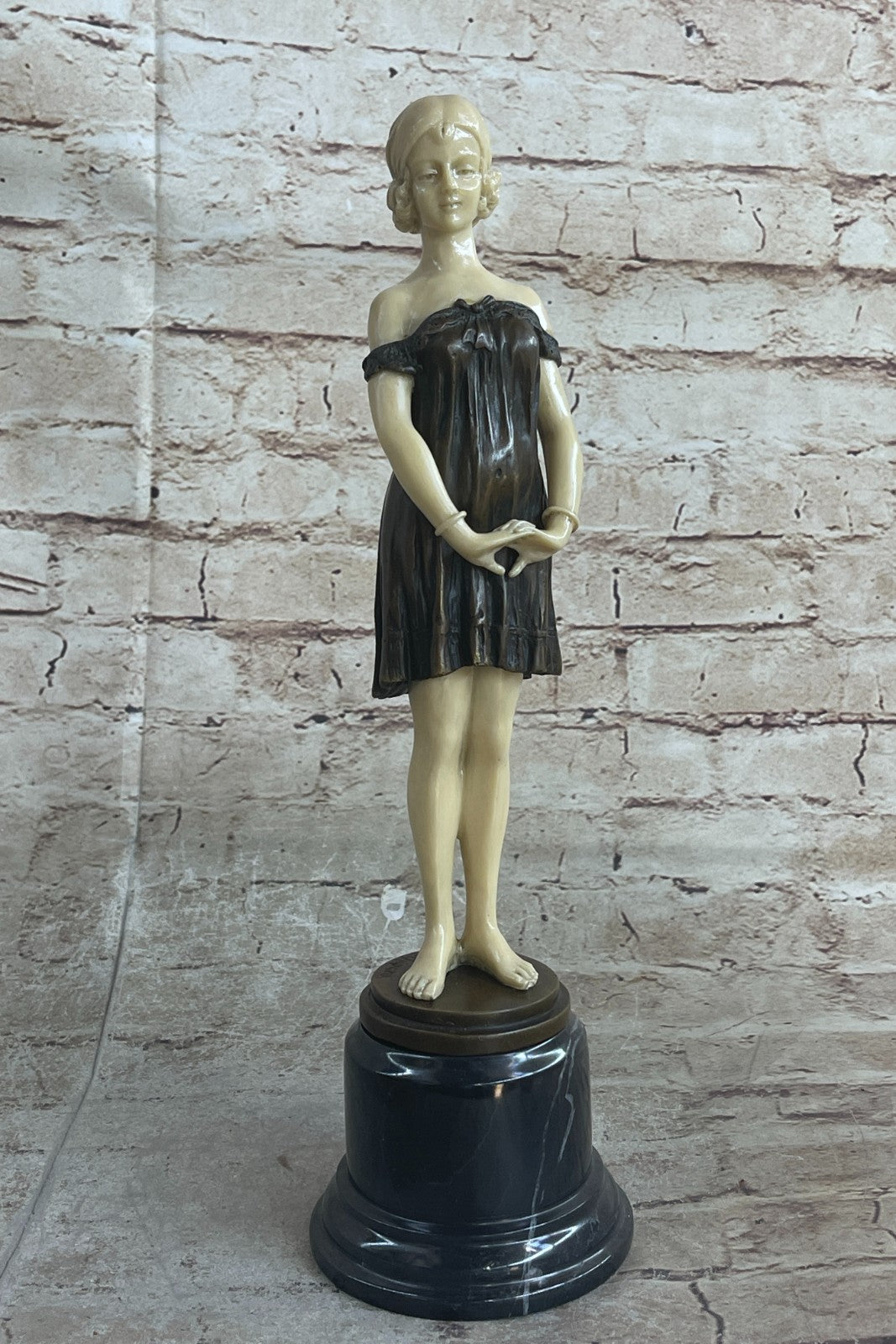 Victorian Girl" Pure American Bronze Statue Sculpture Inspired Gift Artwork