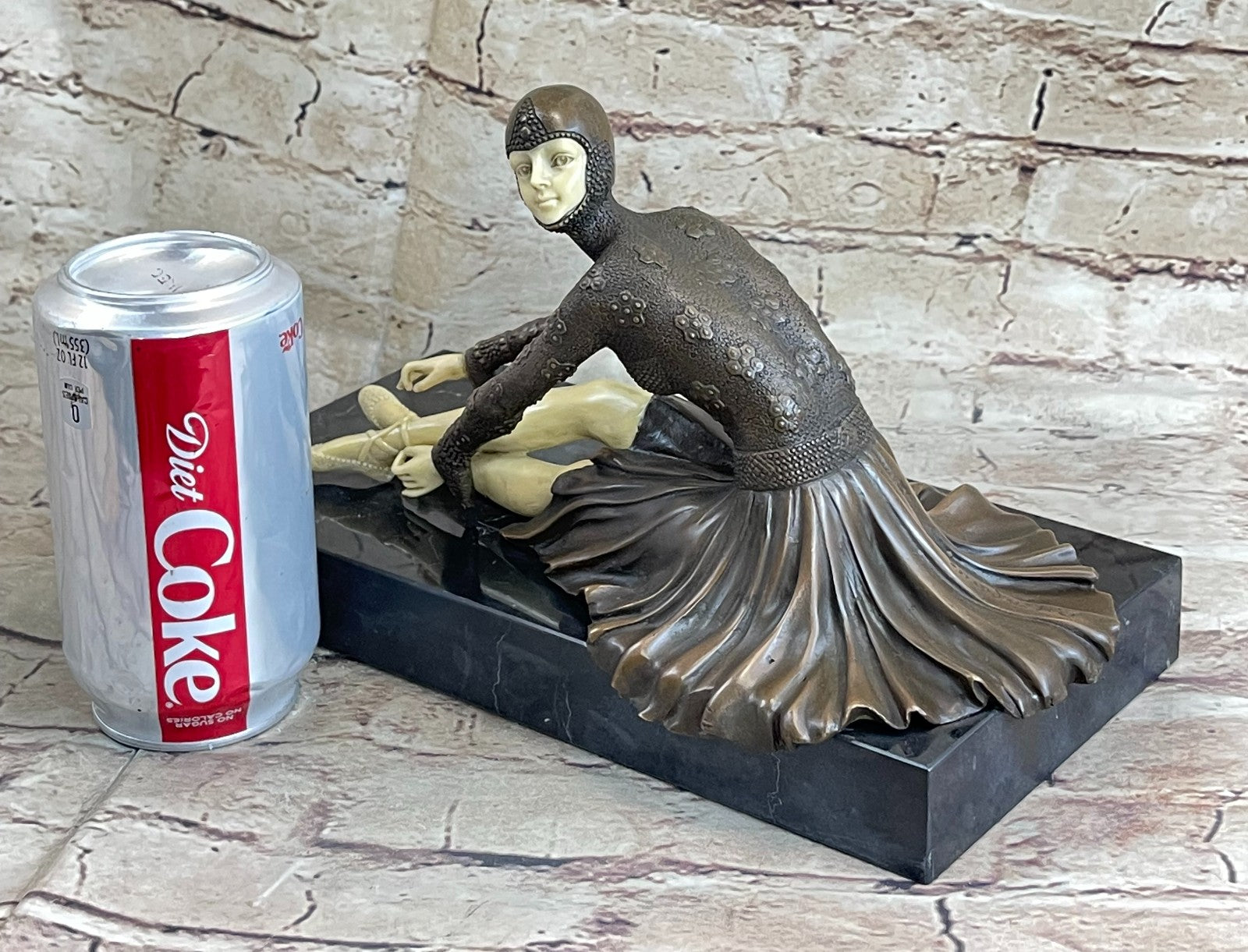 Young Dance Lady Handcrafted Elegant Bronze Sculpture Statue Figurine Figure T