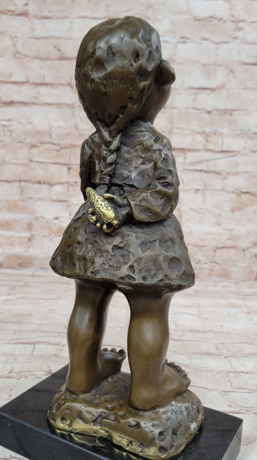 Milo`s Bronze Chinese Girl Holding Basket Art Sculpture Figurine Gift