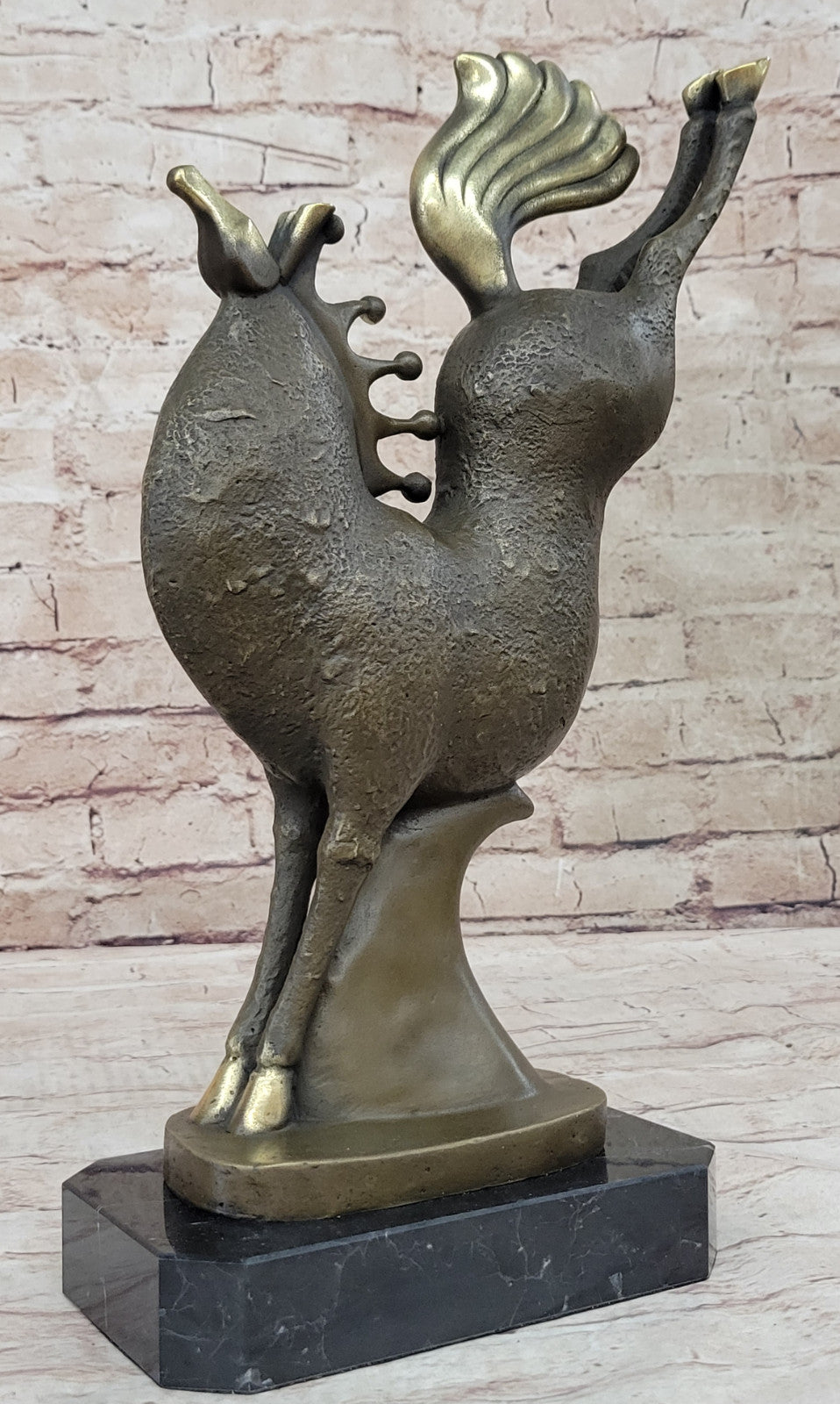Handcrafted Wild Horse Sculpture Milo Genuine Bronze Mid Century