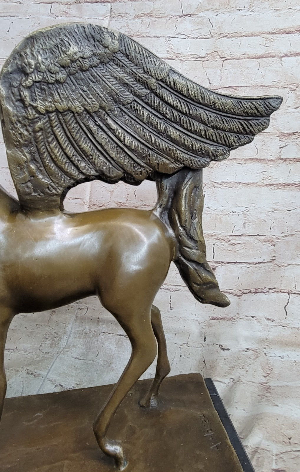 Greek Mythology Hero Horse Pegasus Large 100% Real Bronze Statue Sculpture Gift
