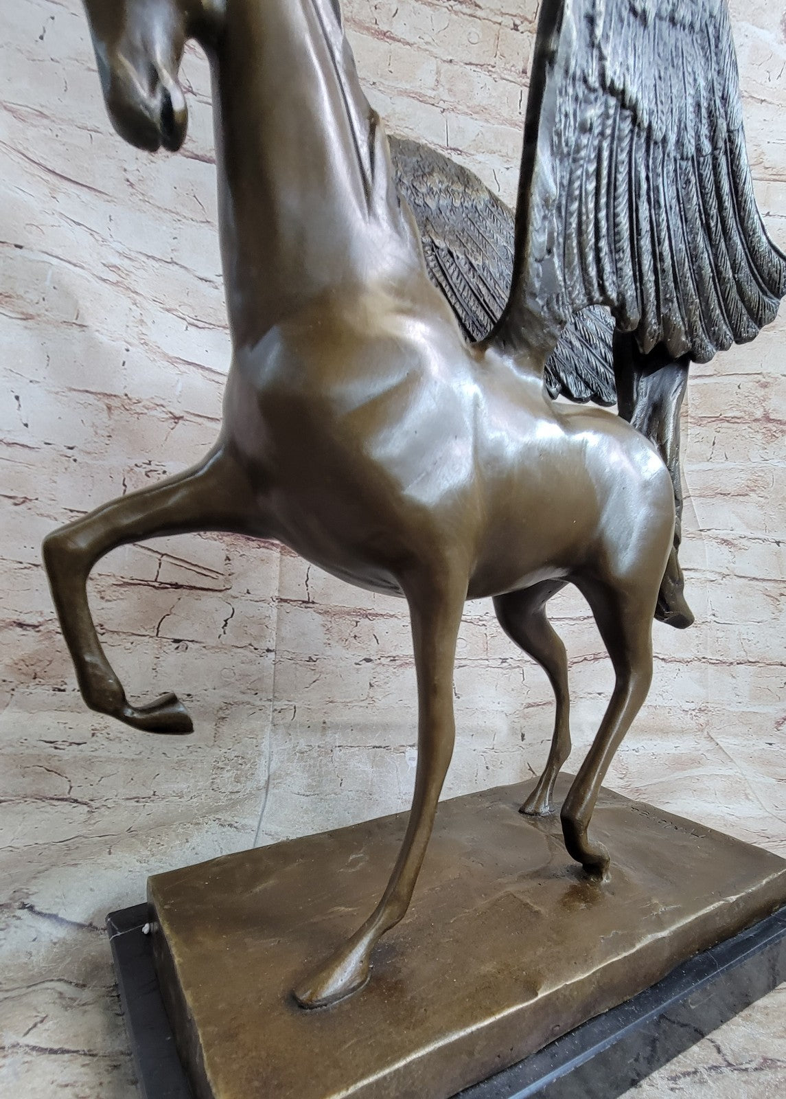 Greek Mythology Hero Horse Pegasus Large 100% Real Bronze Statue Sculpture Gift
