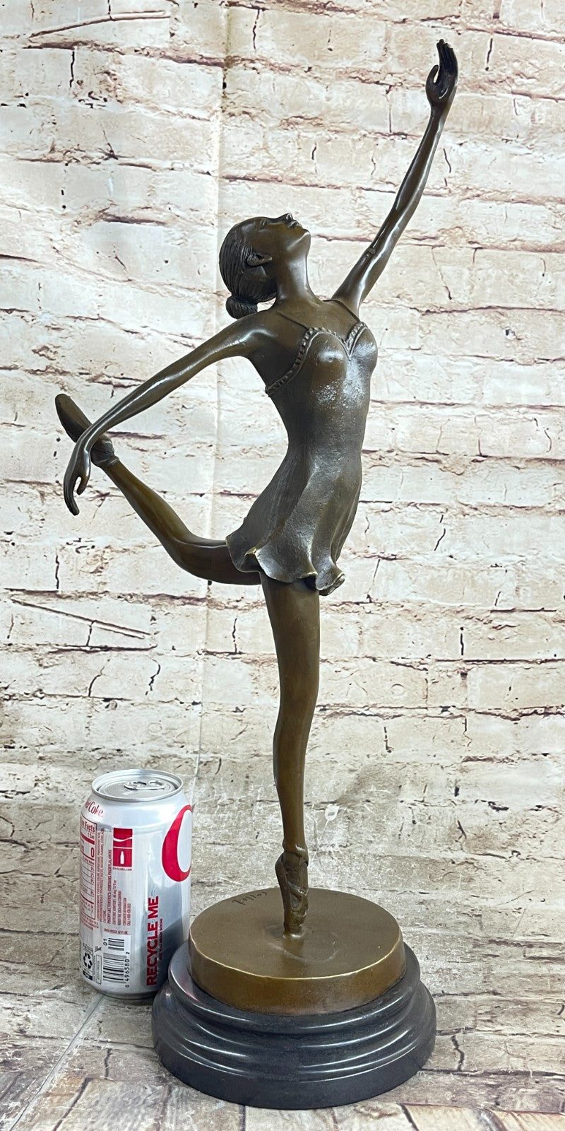 Ballerina Ballet Dancer Bronze Statue Sculpture Figure Figurine Decor 21" x 12"