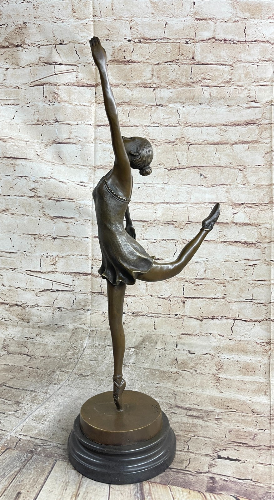 Ballerina Ballet Dancer Bronze Statue Sculpture Figure Figurine Decor 21" x 12"