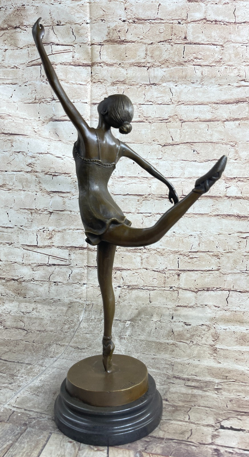 Ballerina Ballet Dancer Bronze Statue Sculpture Figure Figurine Decor 21" x 12"