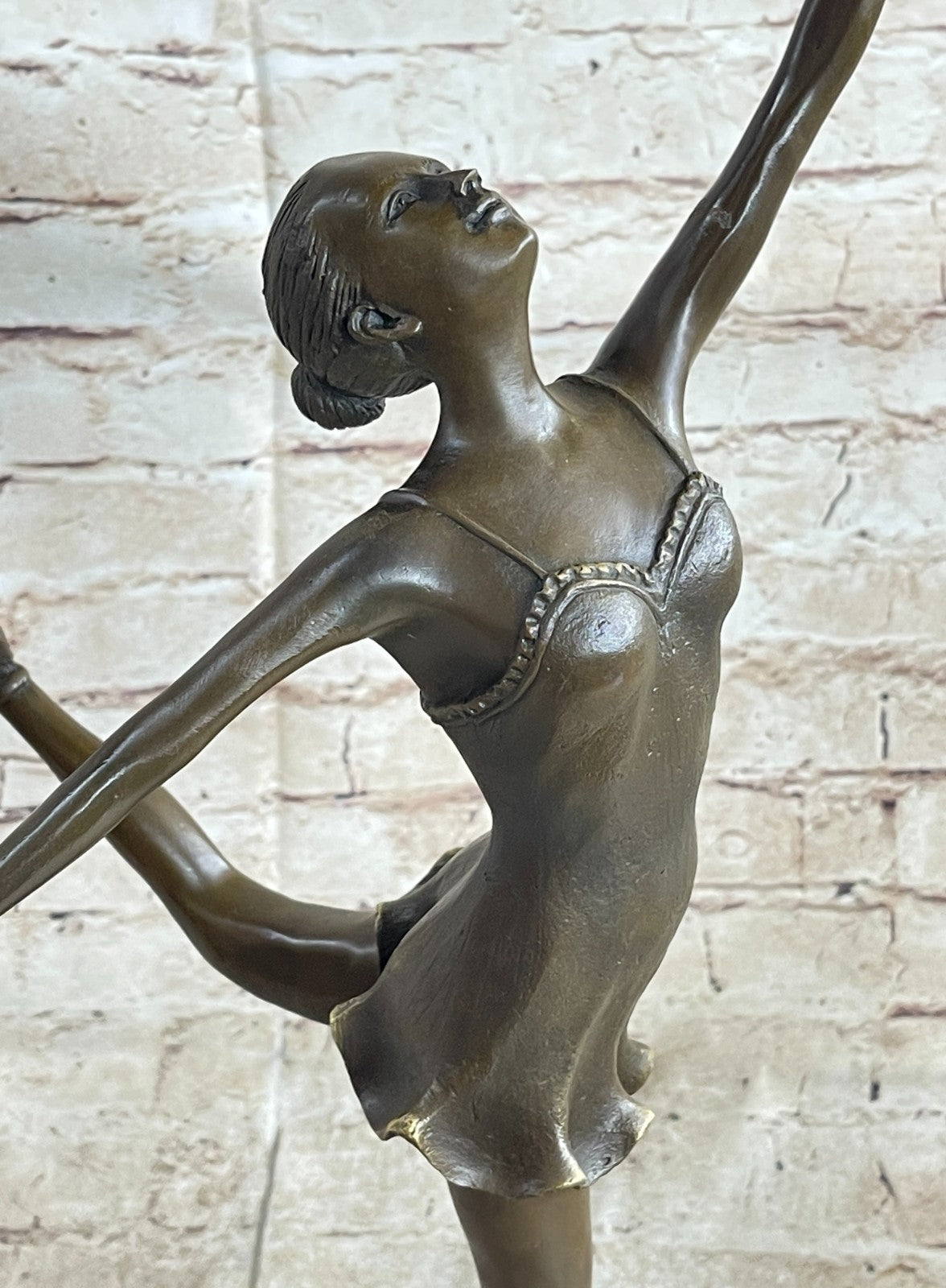 Ballerina Ballet Dancer Bronze Statue Sculpture Figure Figurine Decor 21" x 12"