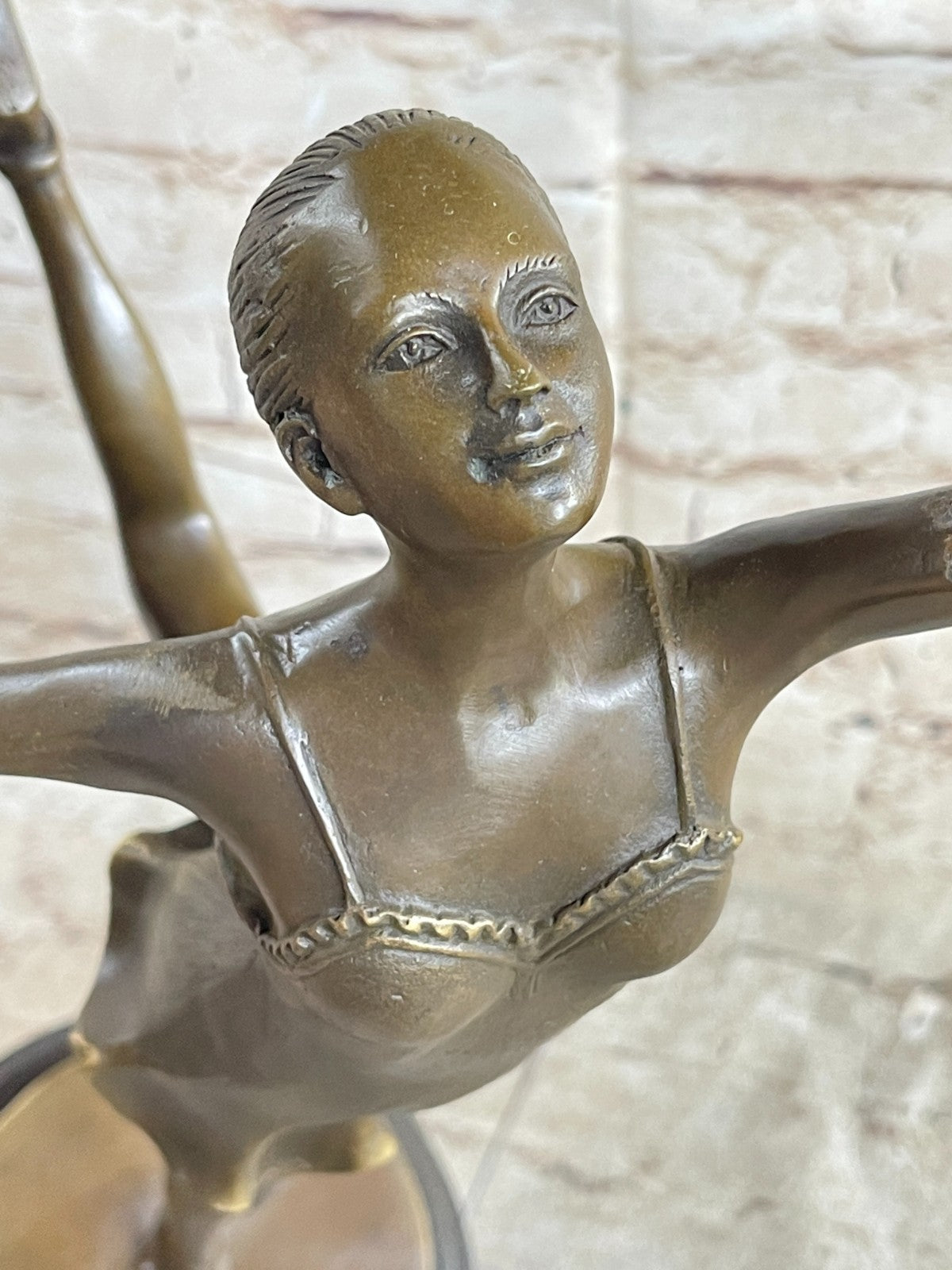 Ballerina Ballet Dancer Bronze Statue Sculpture Figure Figurine Decor 21" x 12"