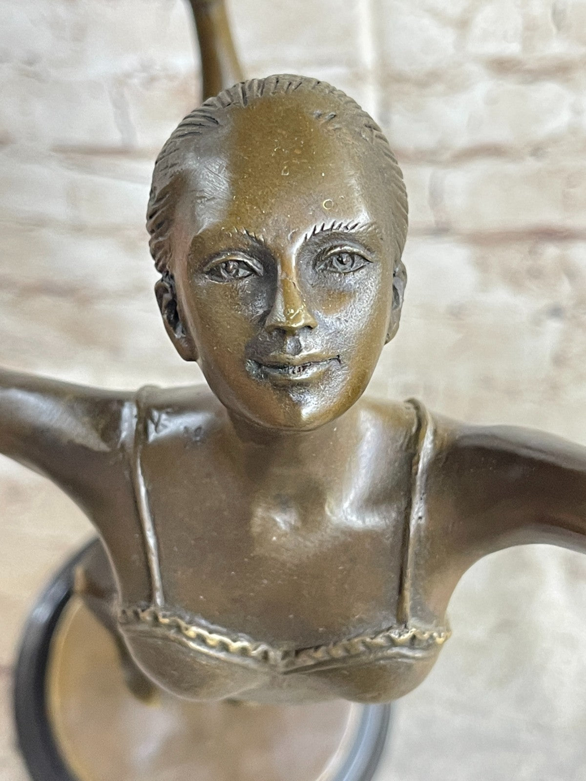 Ballerina Ballet Dancer Bronze Statue Sculpture Figure Figurine Decor 21" x 12"