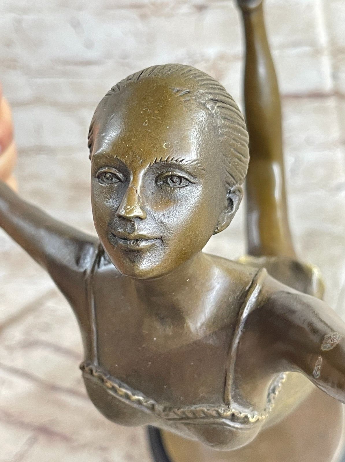 Ballerina Ballet Dancer Bronze Statue Sculpture Figure Figurine Decor 21" x 12"