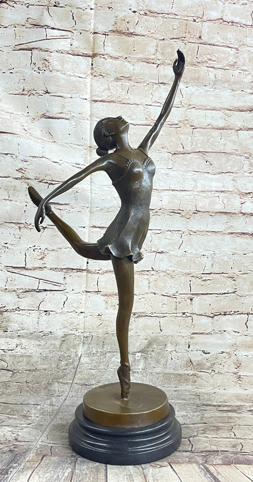 Ballerina Ballet Dancer Bronze Statue Sculpture Figure Figurine Decor 21" x 12"