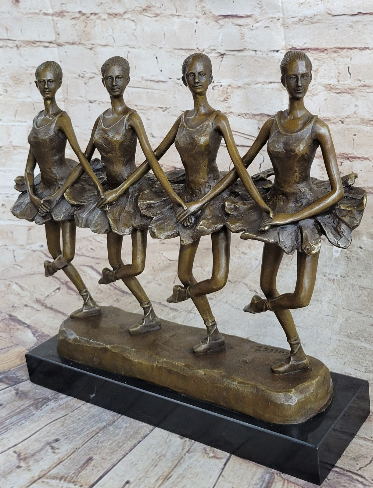 European Made Folk Culture Handmade Old Bronze Brass Statue Ballerina Sculpture