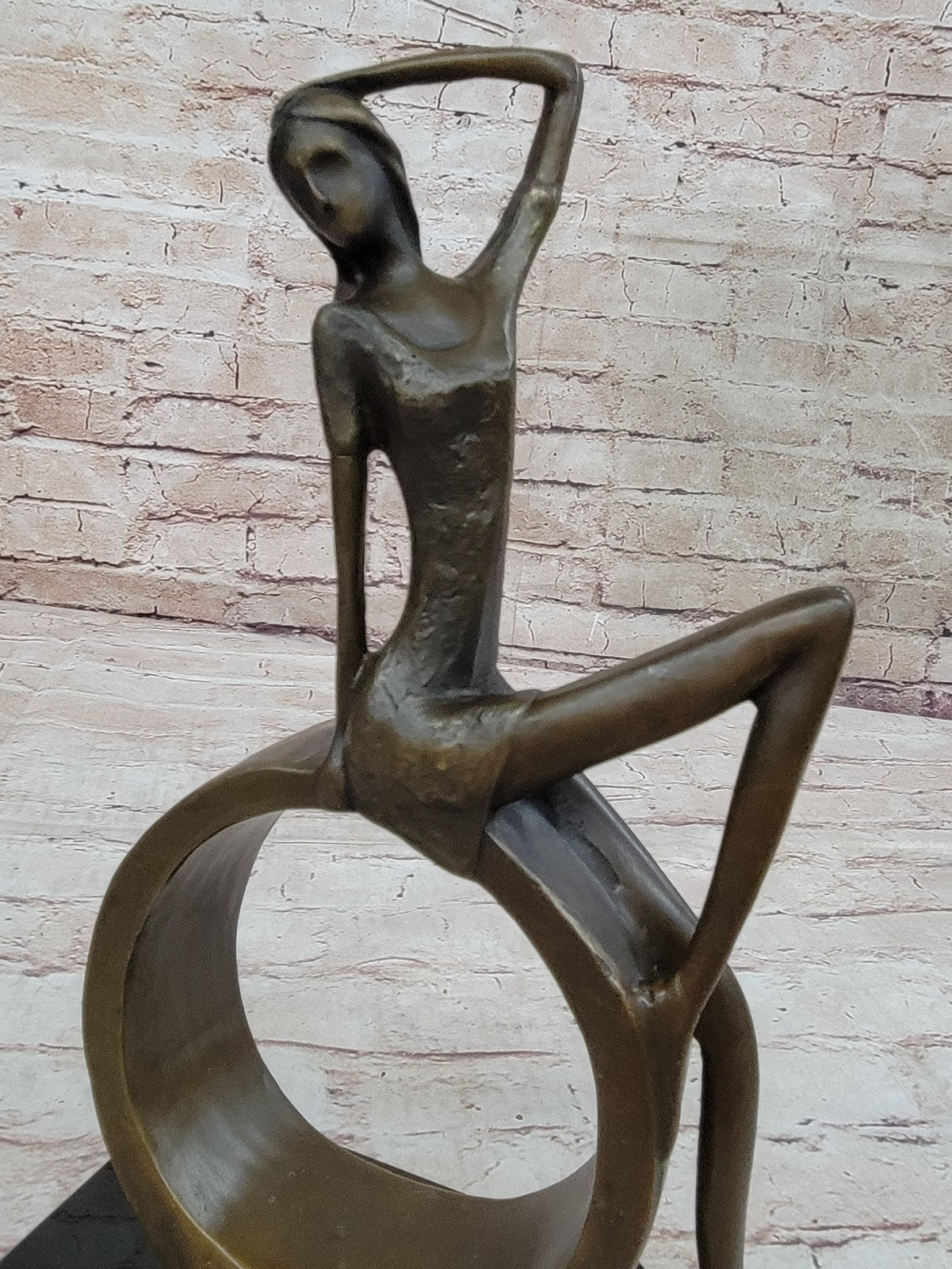 Collet`s Bronze Female Sculpture | Vintage Mid Century Abstract Woman Figurine