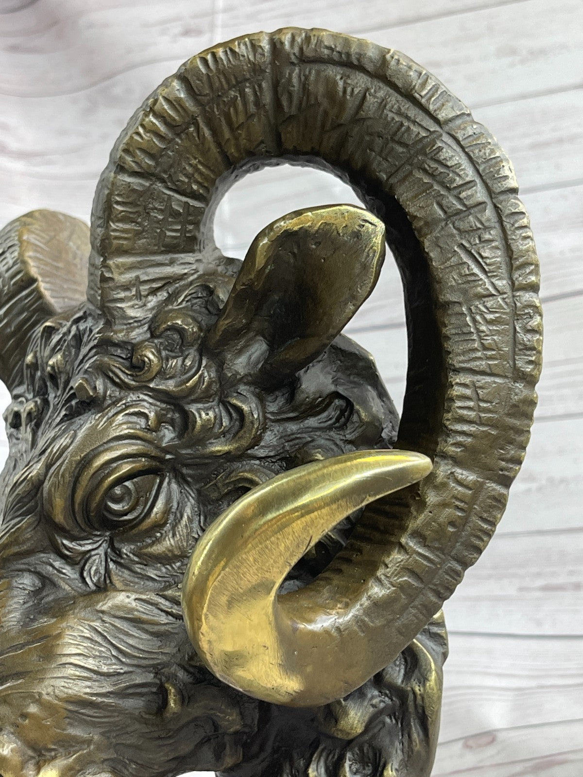 17" Chinese Bronze Wealth Yuanbao Money Animal Sheep Ram Goat Ruyi Ru Yi Statue