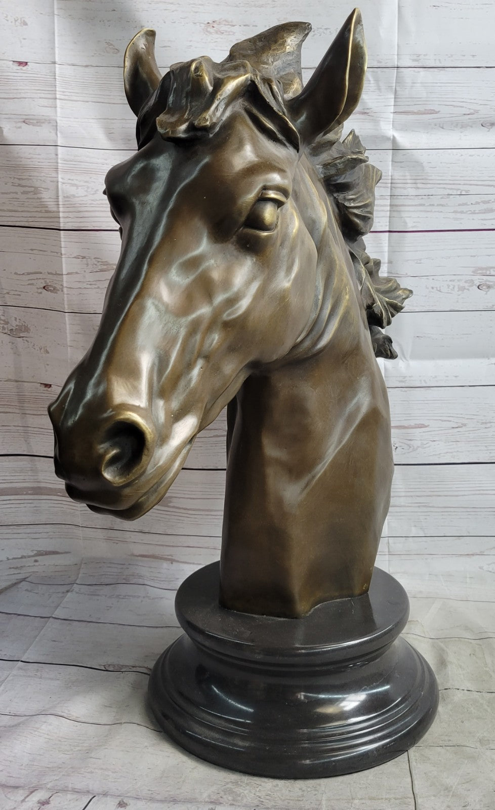 Art Deco Huge Horse Head Hand Made Museum Quality Bronze Artwork Figurine Sale