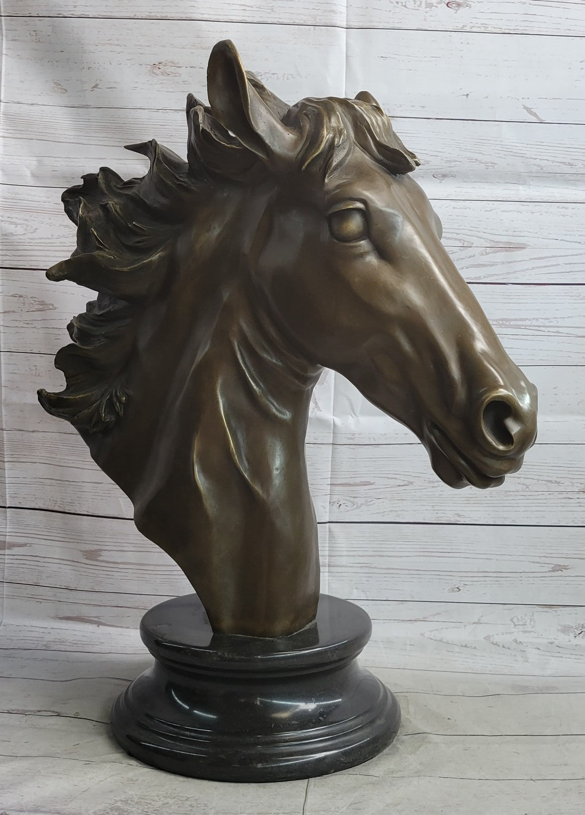 Art Deco Huge Horse Head Hand Made Museum Quality Bronze Artwork Figurine Sale