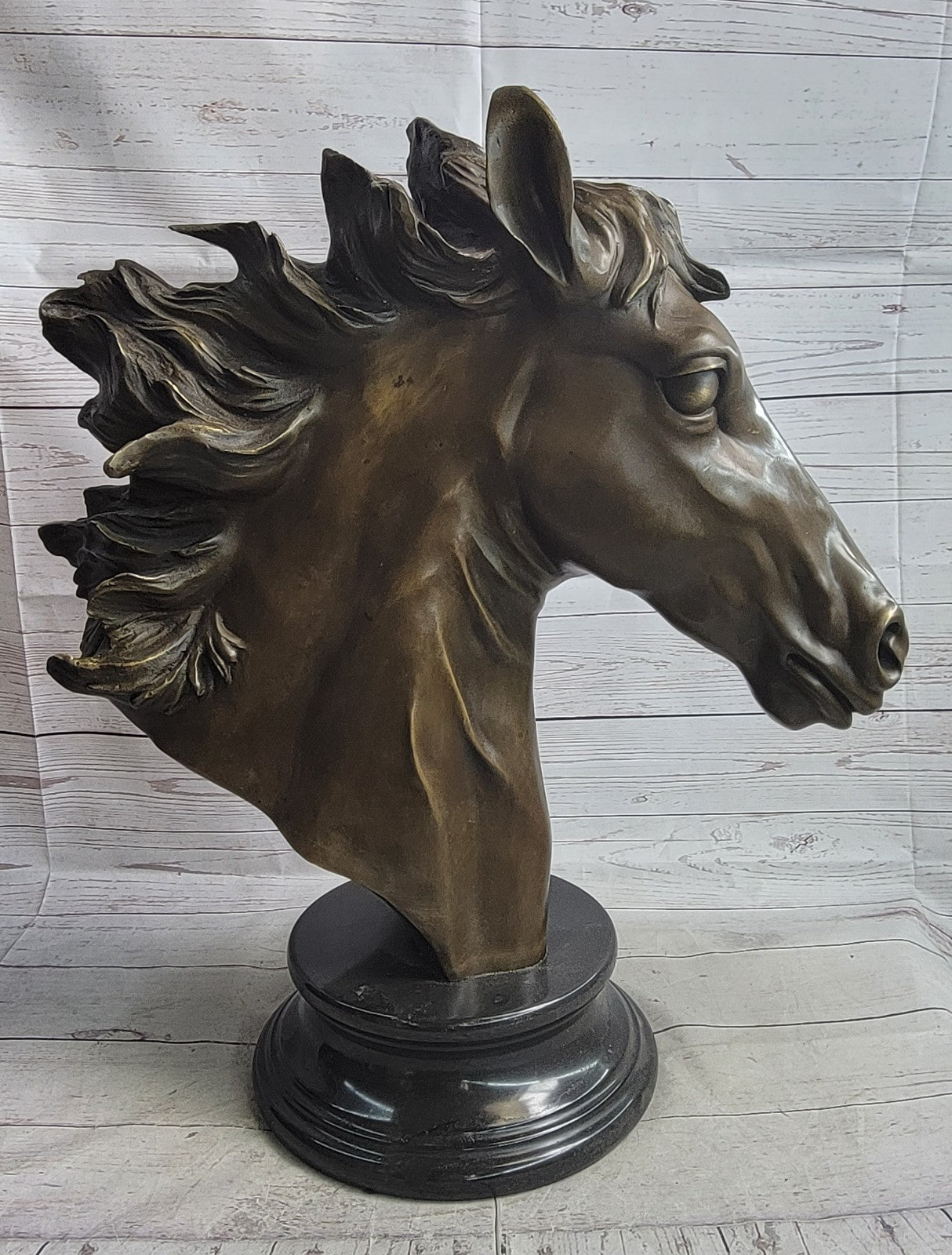 Art Deco Huge Horse Head Hand Made Museum Quality Bronze Artwork Figurine Sale