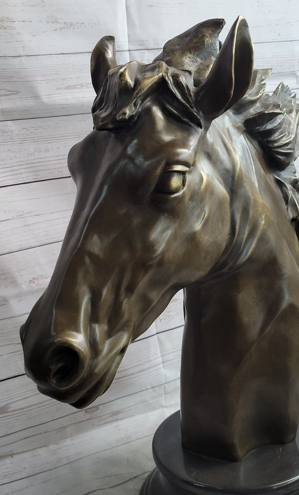 Art Deco Huge Horse Head Hand Made Museum Quality Bronze Artwork Figurine Sale